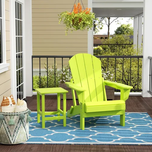 Miniatura 2 de WestinTrends Malibu - Sillas mecedoras Adirondack para patio al aire libre con juego de mesa auxiliar, lima