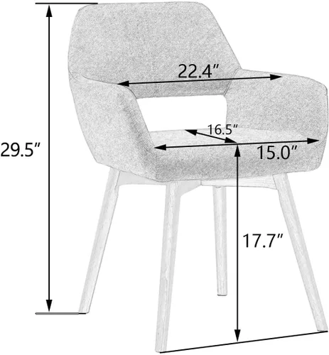 Miniatura 2 de Sillas modernas para comedor con patas de madera maciza, para sala, comedor