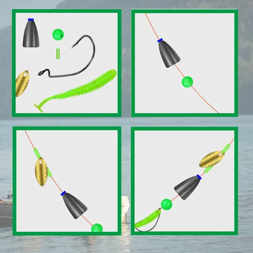 Miniatura 4 de 200 cuentas redondas de plástico suave brillante de 0.315 pulgadas, cuentas suaves de goma, caja de accesorios de señuelos de pesca, huevos de cebo