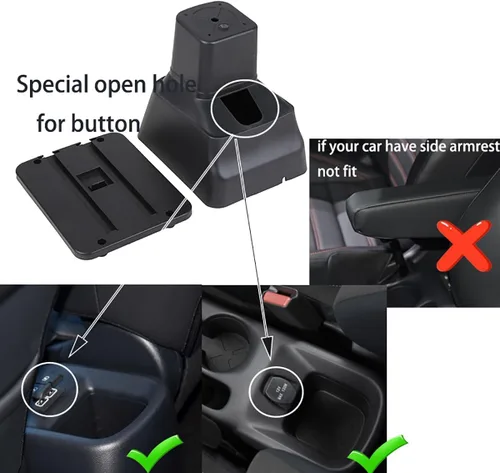 Miniatura 2 de Para Suzuki Jimny Reposabrazos JB23 JB43 1999-2018 Reposabrazos de coche Organizador de consola Caja de almacenamiento Reequipamiento Piezas