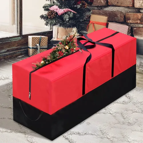 PLTCAT Bolsa de almacenamiento para árbol de Navidad se adapta a árboles artificiales de hasta 10 pies de altura - Caja de almacenamiento para Rojo