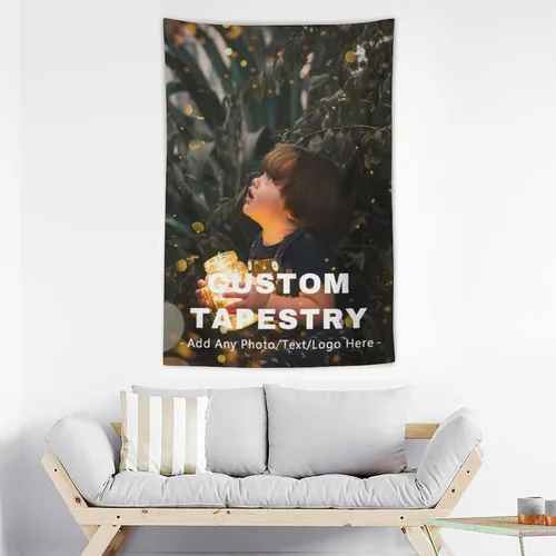 Miniatura 15 de AXKEUDO Regalos para la familia, tapiz personalizado con cualquier foto, telón de fondo para colgar en la pared como arte de pared, recuerdos Diseño