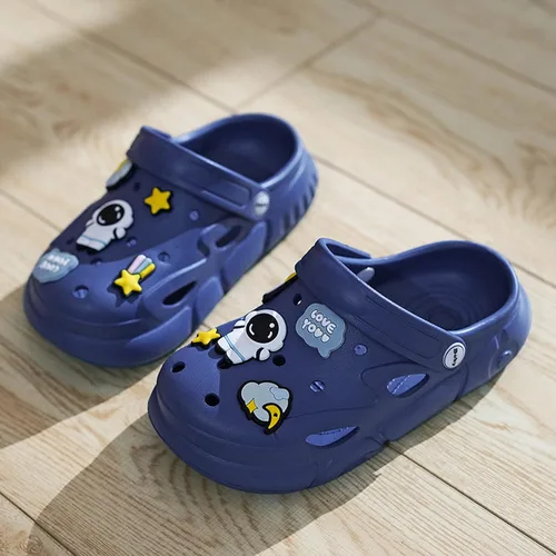 Miniatura 4 de Zapatos de jardín Verano Niños Patrón Unisex Zapatos de Niños Forro Zueco Niños Sandalias Azul 3637, Azul