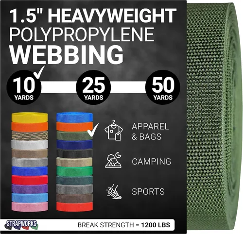 Miniatura 57 de Strapworks Heavyweight Polypropylene Webbing - Heavy Duty Poly Strapping for Outdoor DIY Gear Repair, 1.5 Inches