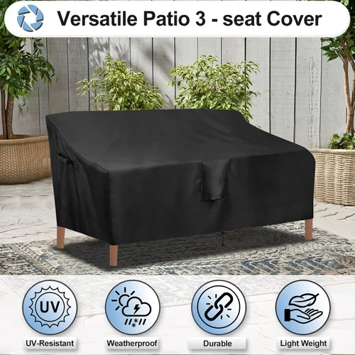 Miniatura 4 de OutdoorLines Funda Impermeable para Patio de Sofá de 3 Plazas para Exteriores - Fundas de Muebles de Patio Resistentes a los Rayos UV Resistentes a