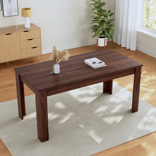 Miniatura 10 de HIPIHOM Juego de Mesa de Comedor de 62.9" para 6, Juego de Mesa de Cocina de Tablero MDF con 6 Sillas de Comedor de Tela, Juego de Mesa de Cocina