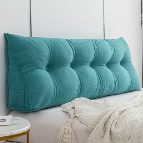 Miniatura 8 de Almohada triangular para cabecero, respaldo grande, cojín de soporte de cuña, almohada lumbar para cama de día, litera, dormitorio con funda Beige