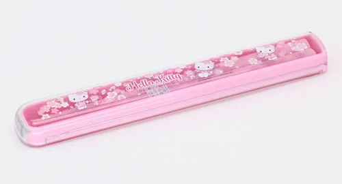 Miniatura 2 de OSK Hello Kitty Sakura HS-11 - Juego de palillos con tapa