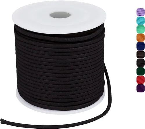 Miniatura 52 de CAMAL Cuerda de cera de 0.069 pulgadas para hacer pulseras, hilo encerado de 23 yardas para joyería y pulsera, cordón encerado para manualidades