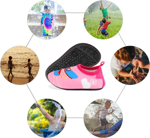 Miniatura 7 de TAGVO Zapatos de agua para niños y niñas, antideslizantes, zapatos de natación de piel descalza, calcetines acuáticos, para playa, natación