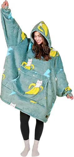 Miniatura 15 de Tirrinia Sudadera Manta de Gran Tamaño con Capucha, Mantas Sherpa Esponjosas Vestibles, Manta Sudadera Reversible y Acogedora, Regalo para Adultos #