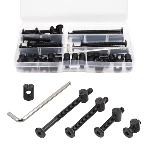 Miniatura 10 de Kit de Reemplazo de Tornillos y Accesorios para Cunas - Juego de 20 Pernos para Marco de Cama Infantil y Tuercas de Barril, Tornillos de Cabeza