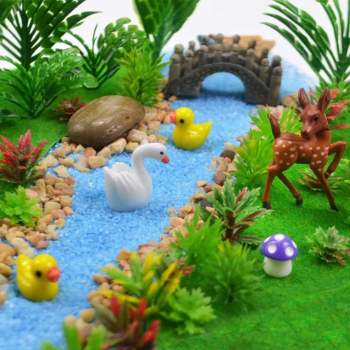 Miniatura 6 de 110pcs Modelo Plantas Miniatura Juguete Árboles Tren Paisaje Hada Jardín Árboles Diorama Árboles Modelo Paisaje Ferrocarril Parque Jardín Escena