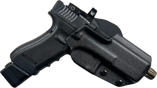 -OWB - Pala negra de desmontaje rápido - Funda KYDEX - Cintura exterior - Retención Posi-Click - 100% fabricada en EE. UU