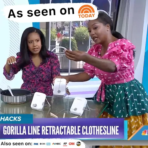 Miniatura 9 de GorillaLine Tendedero retráctil, para interiores y exteriores, línea de ropa resistente montada en la pared, estante de secado que ahorra espacio