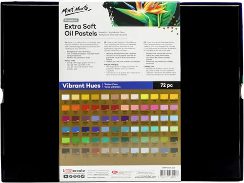 Miniatura 7 de Mont Marte Extra Soft Oil Pastels 72 piezas, colores brillantes surtidos, vibrantes y mantecosos, pasteles de arte versátiles para mezclar, Varios