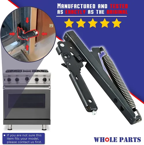 Miniatura 3 de Bisagra para puerta de horno Whole Parts mejorada (negro) Parte # PC020007 [versión mejorada más fuerte], repuesto y compatible con algunos hornos