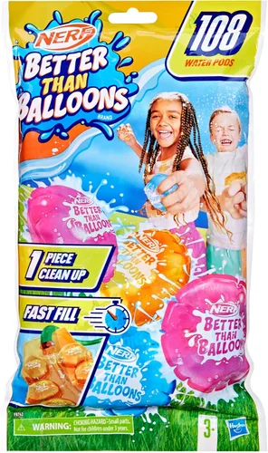 Miniatura 10 de NERF Juguetes de agua Better Than Balloons, 108 cápsulas, fácil de limpiar, muchas formas de jugar, diversión acuática en el patio trasero, regalos