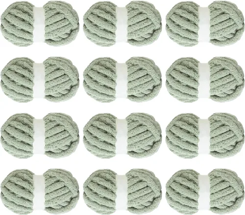 Miniatura 11 de MABOZOO Paquete de 8 ovillos de hilo grueso surtido para crochet - Chenilla jumbo esponjosa, hilo suave y voluminoso para tejer a mano o con los Rojo