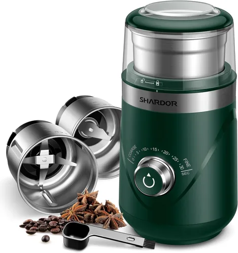 Miniatura 7 de Shardor - Molinillo ajustable de grano de café eléctrico, para hierbas/especias, molinillo de espresso con 1 cuenco extraíble de acero inoxidable