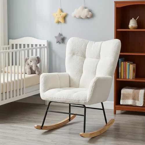 Miniatura 6 de Mecedora para cuarto de bebé, sillas mecedoras para cuarto de bebé, silla mecedora para bebé, mecedora con balancín, diseño de seguridad antivuelco