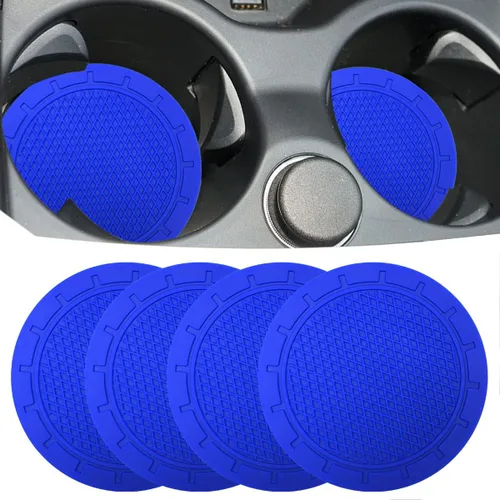 Miniatura 12 de Posavasos insertables para portavasos de automóvil, paquete de 4, diámetro de 2.75 pulgadas, PVC antideslizante, inserto universal, duradero, Púrpura