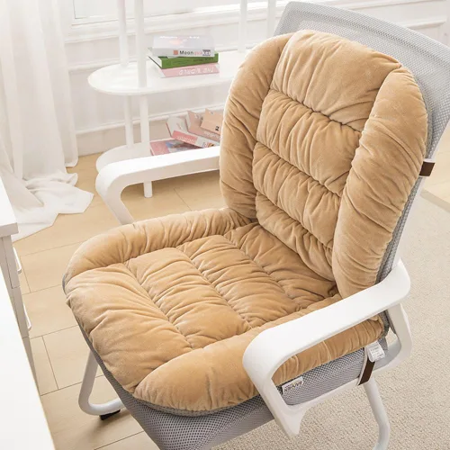 Miniatura 12 de Cojín para Silla de Escritorio con Asiento Suave y Respaldo, 90x50cm Gris claro