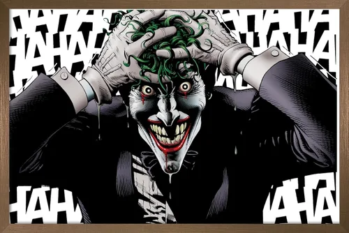 Miniatura 13 de Trends International DC Comics The Joker - Póster de pared loco, 14.725 x 22.375 pulgadas, versión enmarcada de madera de granero