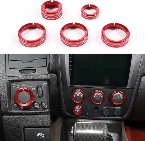 Miniatura 9 de PIUGILH Consolas centrales - Cubierta de perilla para interruptor de aire acondicionado compatible con Hummer H3 2005-2009, cubierta de botón