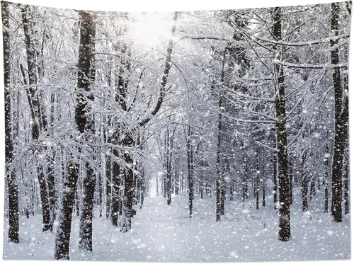 Miniatura 11 de HVEST Tapiz de cielo estrellado, nieve, montaña, para colgar en la pared, bosque de pinos, tapices para dormitorio, sala de estar, decoración