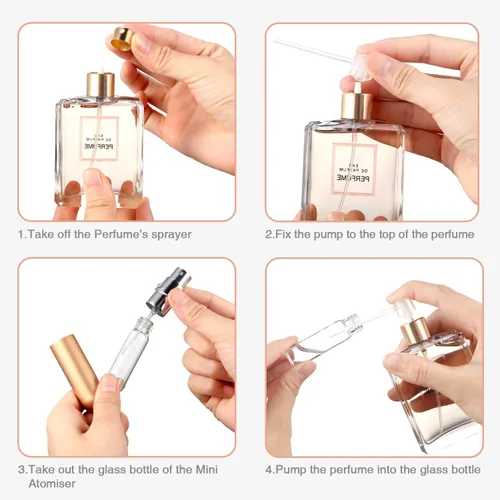 Miniatura 5 de Boao Atomizador recargable de viaje de 0.2 fl oz, mini atomizador de perfume de colonia, recargable, a granel, portátil, mini botella de spray