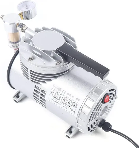 Miniatura 5 de Bomba de vacío de diafragma sin aceite de 1/6HP 1450/1700r.p.m, silencio sin aceite de laboratorio, pequeña bomba de vacío Hvac sin aceite