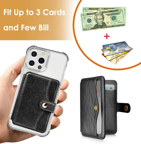 Miniatura 7 de M-Plateau Billetera para teléfono adhesiva, soporte delgado de tarjetas de crédito con adhesivo 3M para teléfono celular y funda de teléfono
