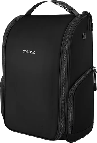 YOREPEK Bolsa para zapatos de golf, bolsa de accesorios de golf con 3 bolsillos para calcetines, camisetas, bolas, diseñada con una asa de Negro