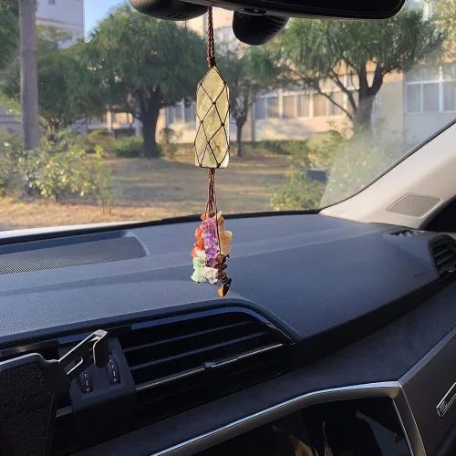 Miniatura 6 de Decoración para el hogar, adornos colgantes de citrino natural, adornos de chakras, piedras preciosas para Reiki, Feng Shui, adorno para ventana