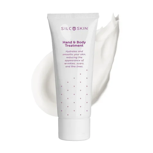 Silcskin Loción a base de agua para manos y cuerpo para piel crepey y líneas finas con silicona de grado médico, 4 onzas