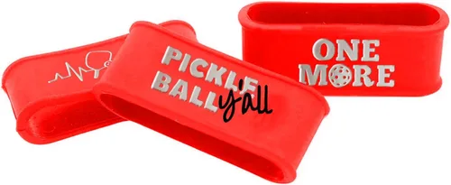 Miniatura 23 de Palms-O-Aces Juego de 3 bandas de agarre para paleta de pickleball – Bandas de silicona para paletas de pickleball para asegurar sobreempuñaduras e
