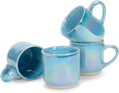 Elanze Designs Taza de café de cerámica con esmalte reactivo brillante de gran tamaño, 500 ml, para uso diario en la cocina, de cerámica de grado