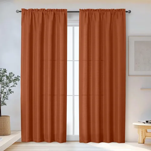 Miniatura 87 de OWENIE Bob Juego de 2 Paneles de Cortinas Negras de Cocina para Ventanas de 36 Pulgadas de Largo, Cortinas Cortas de Café con Textura de Lino