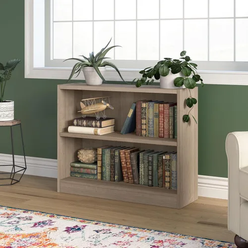 Miniatura 2 de Bush Furniture Universal - Estantería pequeña de 2 estantes en acabado gris ceniza, estantería de almacenamiento bajo y exhibición