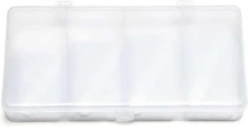 Miniatura 2 de 200 estancias de cuello de plástico para hombres camisa de vestir en 4 diversos tamaños en caja dividida de plástico transparente, Blanco