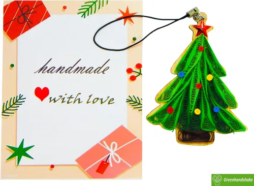 Miniatura 5 de Árbol de Navidad, decoración del hogar, decoración navideña, adorno hecho a mano, ornamento quilled, bolso, mochila, bolso, teléfono móvil