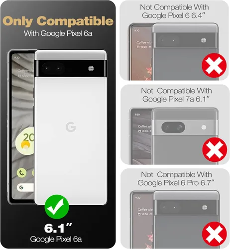 Miniatura 2 de Dexnor Funda de cuerpo completo para Google Pixel 6A, [protector de pantalla y soporte integrados] resistente protección de grado militar a prueba