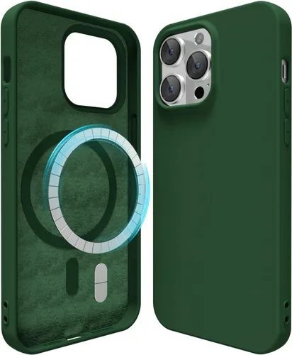 Miniatura 79 de oakxco Funda de silicona para iPhone 12 Pro Max, magnética, compatible con carga inalámbrica Magsafe, cubierta protectora de goma suave y delgada