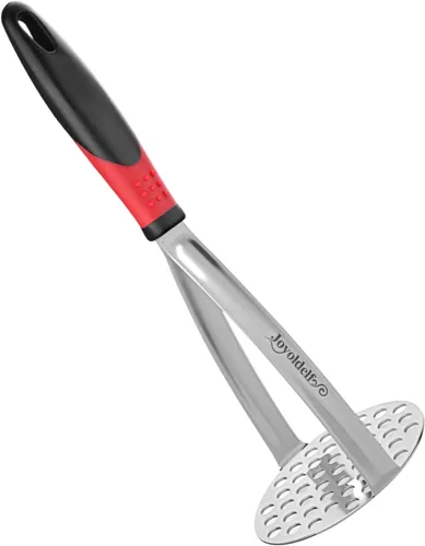 Joyoldelf Machacador de patatas resistente, herramienta de cocina integrada de acero inoxidable y triturador de alimentos/triturador de patatas con