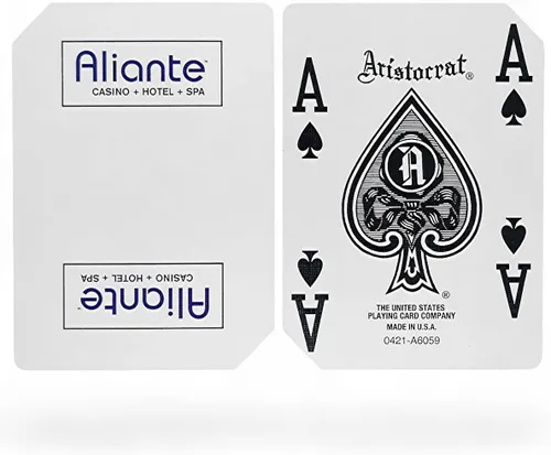 Miniatura 2 de Cyber-Deals Authentic Las Vegas Casino Table-Played Playing Cards – 52 Cards Each, No Jokers – Variety of Casinos & Colors Aliante - White/Blue