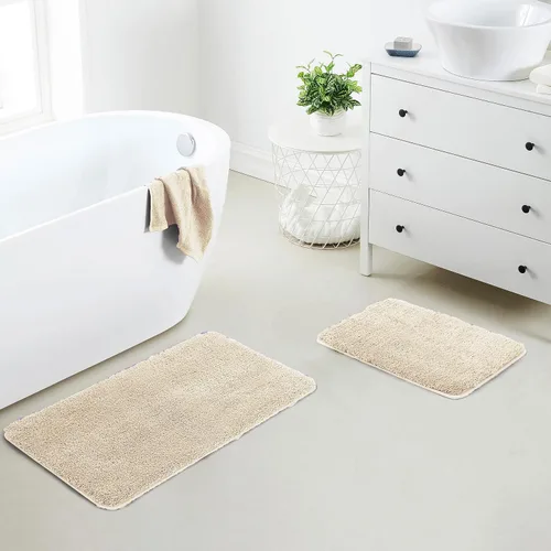 Miniatura 32 de YHF - Alfombras de baño de 20 x 32 pulgadas, extra gruesas y suaves, de microfibra peluda, lavables a máquina, alfombras de baño absorbentes, tapete