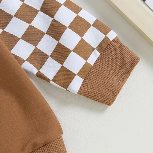 Miniatura 71 de Conjunto de ropa de otoño e invierno para bebé niño pequeño, sudadera de manga larga con colores contrastantes, pantalones elásticos para recién