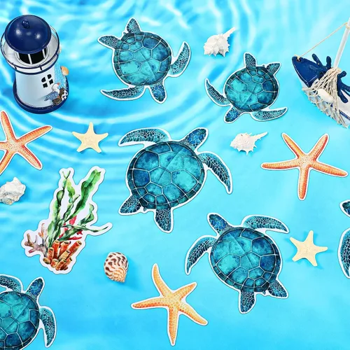 Miniatura 7 de Konohan 12 imanes de pantalla para puerta, decoración de tortugas marinas, algas marinas, estrellas de mar, protector magnético flexible de doble