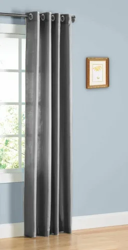 Miniatura 8 de 1 cortina de seda sintética para ventana, panel sólido de 55 x 63 pulgadas, 84 pulgadas, 95 pulgadas y 108 pulgadas de largo, ojales de bronce Negro